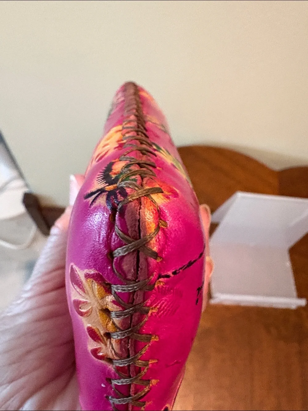 Pink Hawaiian Floral Wristlet Wallet  sunglasses case Leather Fuchsia yw  bk NWT